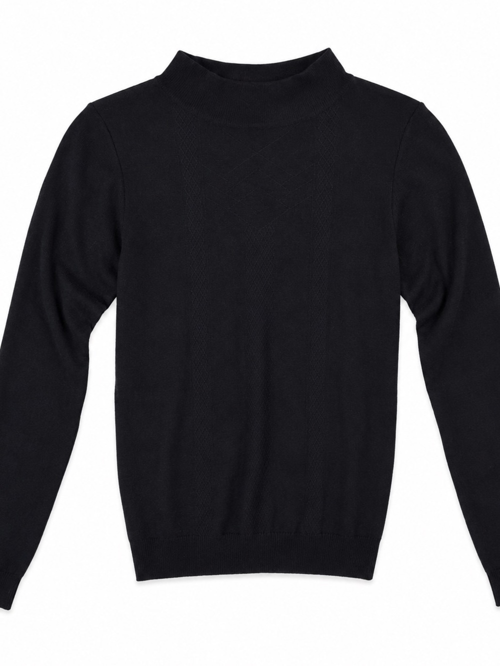 Bella Seamless Black Mock Neck Long Sleeve Top – Size M/L